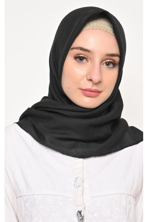 Hijab Segi 4 Voal Zaffron Dandelion Black (Hijab Only)